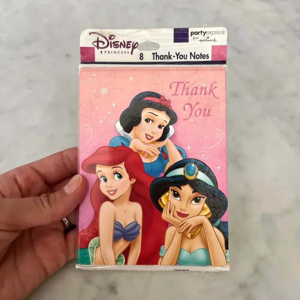 Vintage Disney Princess Thank You Cards / Set of 8